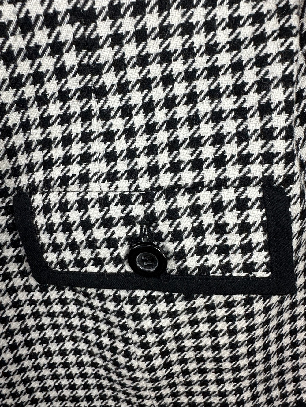 90s Vintage Appleseed's Black & White Houndstooth Button-Up Jacket NEW! - Picture 6 of 9